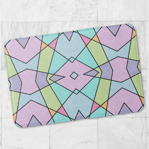 Frosted pastel Cute Pink Blue Abstract geometric Bath Mat