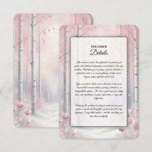 Frosted Petals in a Winter Woodland Wedding Enclosure Card