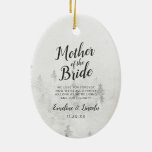 Frosted Pines To the Mother of the Bride Quote Ceramic Tree Decoration