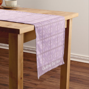 Frosted Pink Lavender Pastel Tile Design Short Table Runner