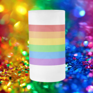 Frosted Pride: Rainbow Flag Glass Beer Mug