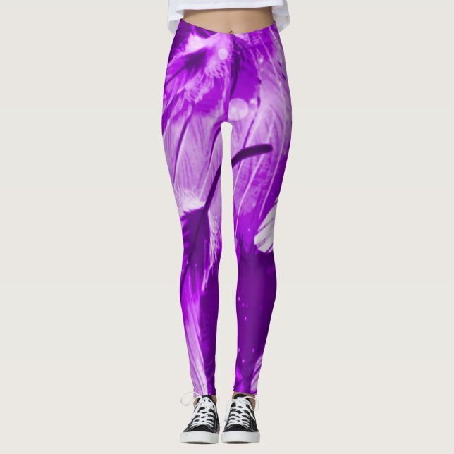 Frosted Purple Angel Dreams Airbrush Leggings (Front)