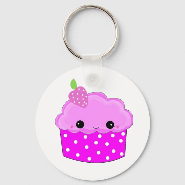 Frosted Purple Cupcake Key Ring (Front)
