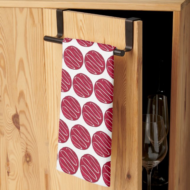 Frosted Red Velvet Cookie Print Baking Bake Sale Tea Towel (Thirds Fold)