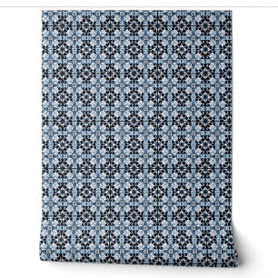 Frosted Regal Bloom Mini - Blue, White, Black Wallpaper