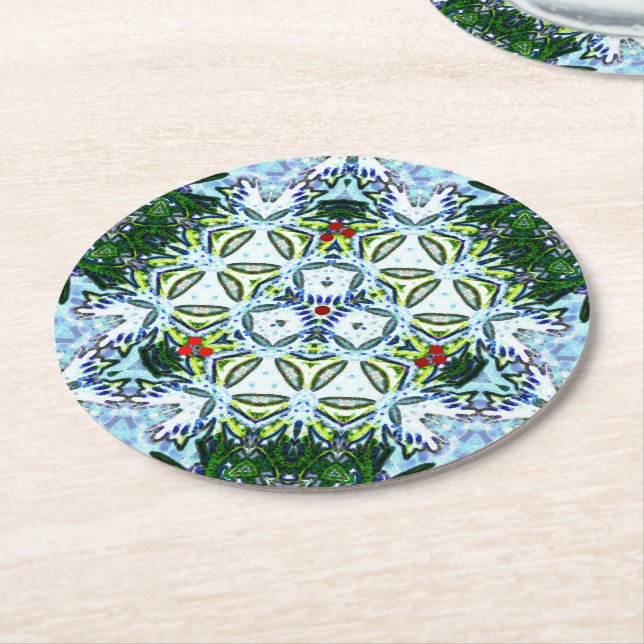 Frosted Round Paper Coaster (Angled)