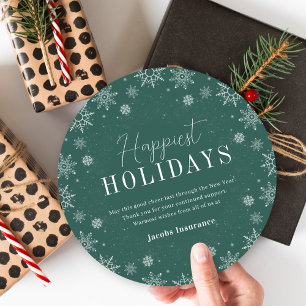 Frosted Season Custom Colour Business Holiday Card
