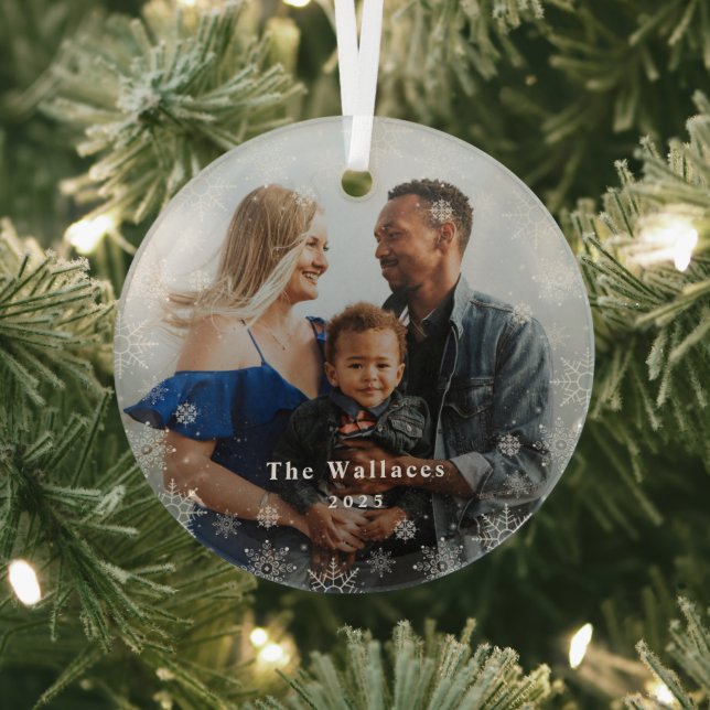 Frosted Season Personalised Christmas Ornament (Insitu)