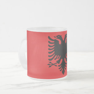 Frosted small glass mug - flag of Albania