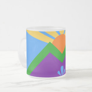 Frosted small glass mug, flag of Manitou Springs Coffee Mug