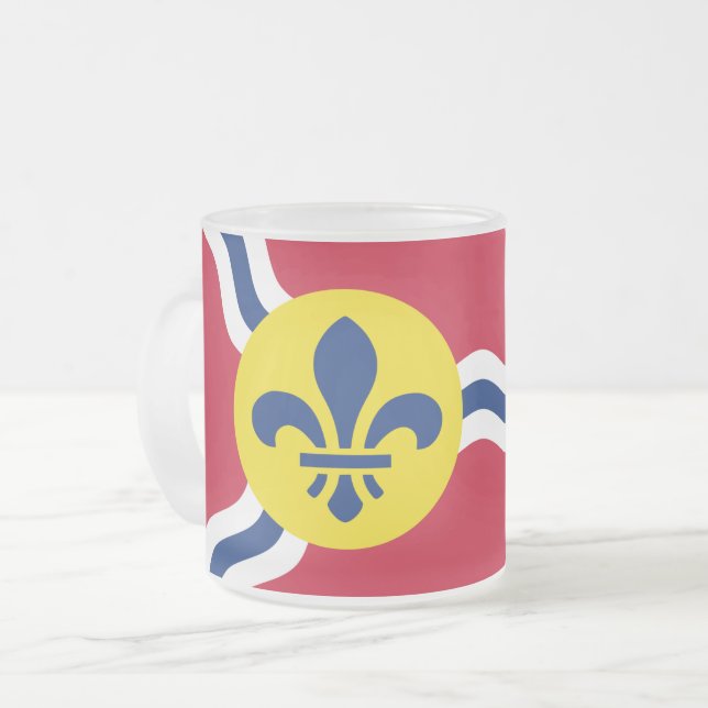 Frosted small glass mug, flag of St. Louis Coffee Mug (Front Left)