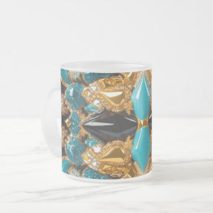 Frosted small glass mug with Bahamas Colours