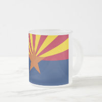 Frosted small glass mug with flag of Arizona, USA