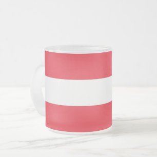 Frosted small glass mug with flag of Austria