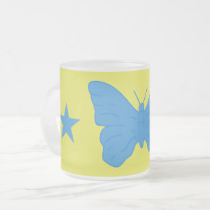 Frosted small glass mug with flag of Bady Bassit