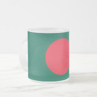 Frosted small glass mug with flag of Bangladesh