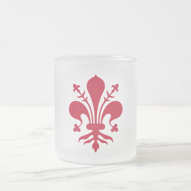 Frosted small glass mug with flag of Florence (Center)