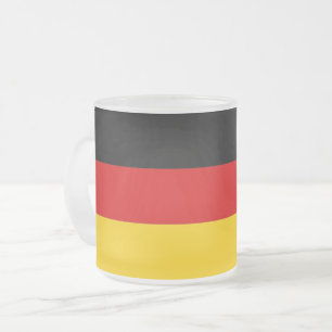 Frosted small glass mug with flag of Germany