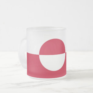 Frosted small glass mug with flag of Greenland