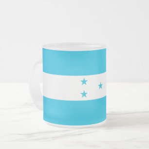 Frosted small glass mug with flag of Honduras