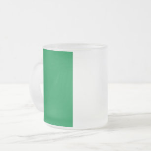 Frosted small glass mug with flag of Italy