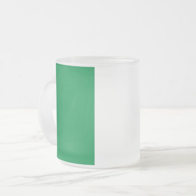 Frosted small glass mug with flag of Italy (Front Left)
