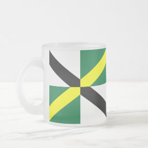 Frosted small glass mug with flag of Monterey