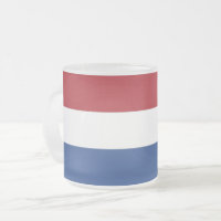 Frosted small glass mug with flag of Netherlands