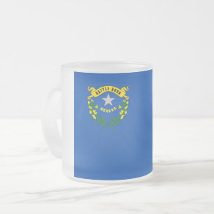 Frosted small glass mug with flag of Nevada