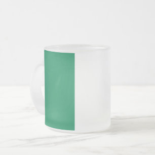 Frosted small glass mug with flag of Nigeria