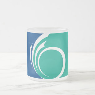 Frosted small glass mug with flag of Ottawa