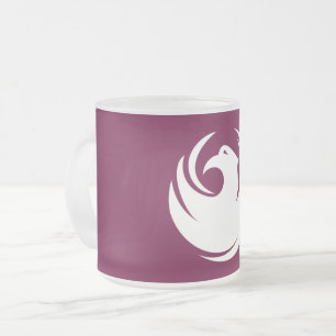 Frosted small glass mug with flag of Phoenix City
