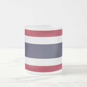 Frosted small glass mug with flag of Thailand