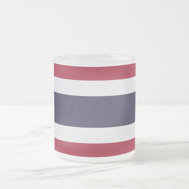 Frosted small glass mug with flag of Thailand (Center)