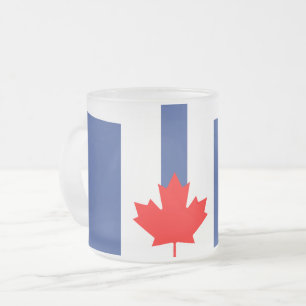 Frosted small glass mug with flag of Toronto