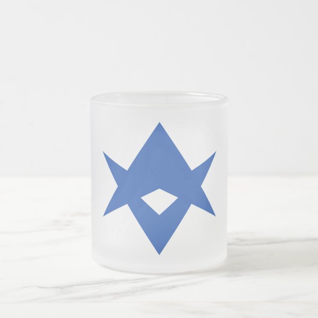 Frosted small glass mug with flag of Toyota City (Center)