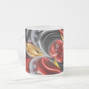 Frosted small glass mug with German Colours
