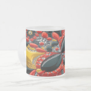 Frosted small glass mug with Germany Colours