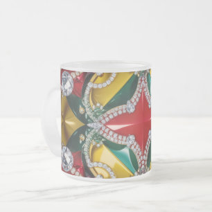 Frosted small glass mug with Los Angeles Colours