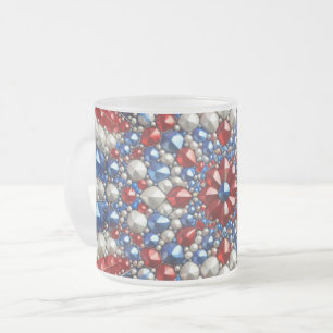 Frosted small glass mug with Netherlands Colours