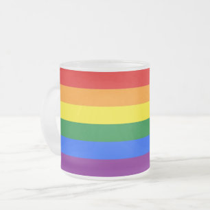 Frosted small glass mug with Pride flag of LGBT
