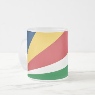 Frosted small glass mug with Seychelles Colors