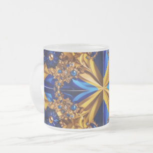Frosted small glass mug with Sweden Colours