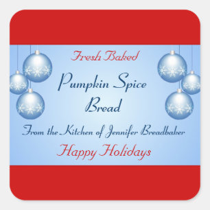 Frosted Snowflake Bulbs Holiday Food Square Sticker