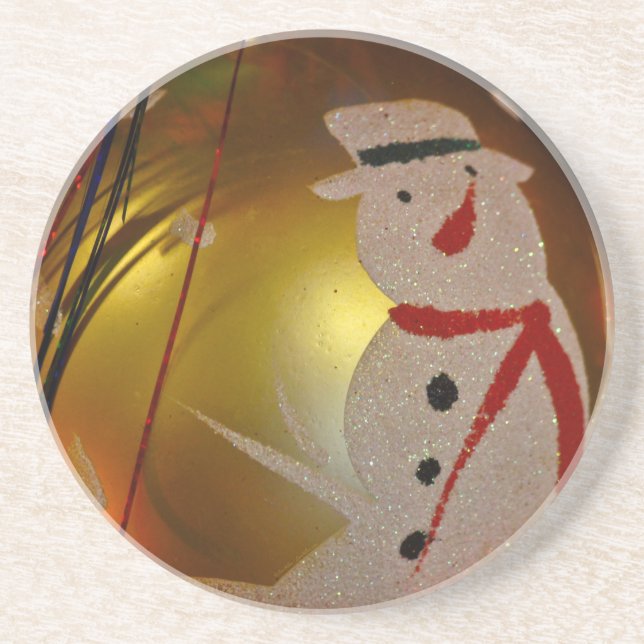Frosted Snowman Ornament Coaster (Front)