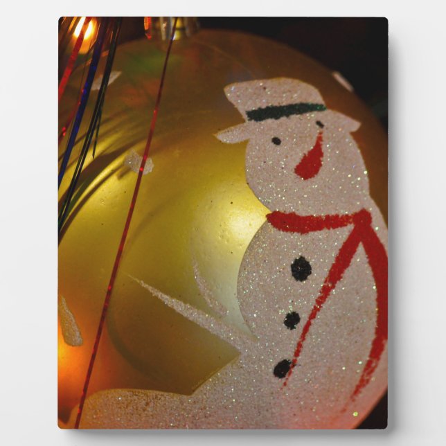 Frosted Snowman Ornament Plaque (Front)
