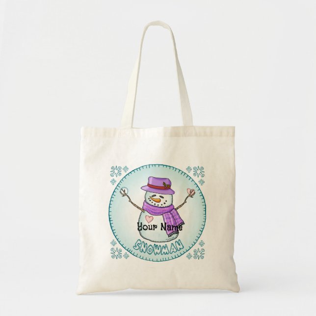 Frosted Snowman  Tote Bag (Front)