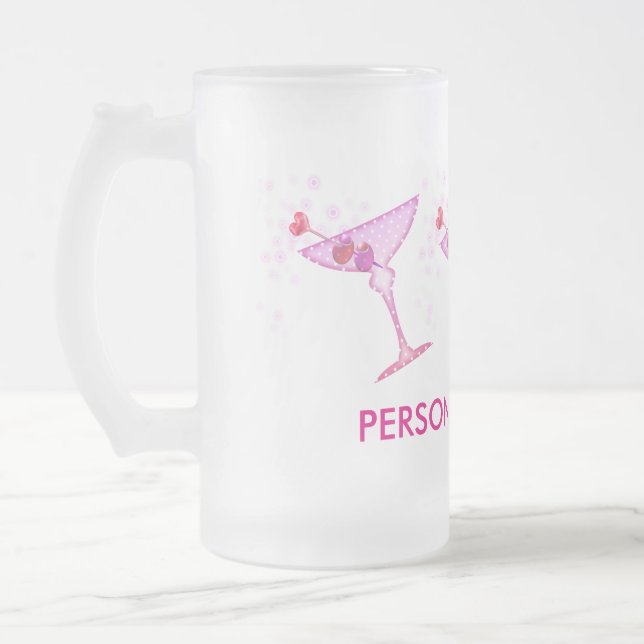 FROSTED STEINS, MUGS - PINK MARTINI (Left)