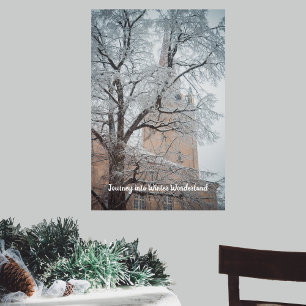 Frosted trees and a majestic cathedral  poster