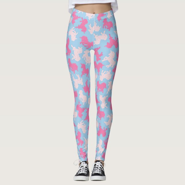 Frosted Unicorn Cookies on Blue Leggings (Front)